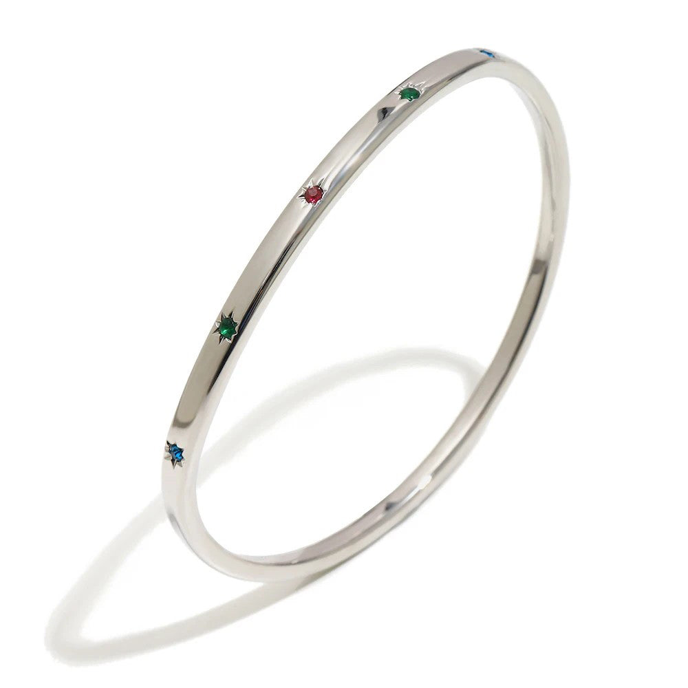 Thin Multicolor Star Zircon Bangle - SEIYI