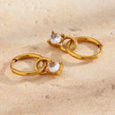 Double Loop Crystal Hoop Earrings - SEIYI