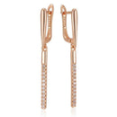 Rose Gold Linear Zircon Drop Earrings