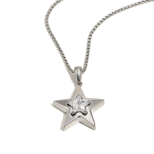 Halo Star Crystal Pendant Necklace - SEIYI