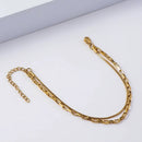 Double-Layer Paperclip & Snake Chain Bracelet - SEIYI