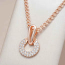 Pavé C-Shape Zircon Pendant Necklace