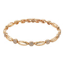 Rose Gold Oval Link Zircon Bracelet - SEIYI