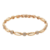 Rose Gold Oval Link Zircon Bracelet