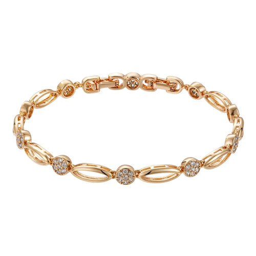 Rose Gold Oval Link Zircon Bracelet - SEIYI