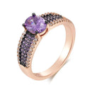 Purple Zircon with Ombre Pavé Band Ring