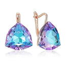 Rose Gold Ombré Triangle Zircon Drop Earrings