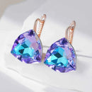 Rose Gold Ombré Triangle Zircon Drop Earrings
