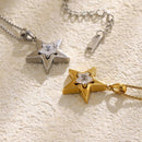Halo Star Crystal Pendant Necklace - SEIYI