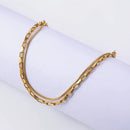 Double-Layer Paperclip & Snake Chain Bracelet - SEIYI