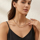 Dual Strand Rhinestone Layered Necklace - SEIYI