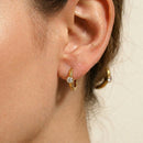 Single Round Crystal Mini Huggie Hoop Earrings - SEIYI