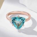 Triangular Green Zircon Solitaire Rose Gold Ring