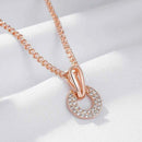 Pavé C-Shape Zircon Pendant Necklace