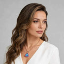 Rose Gold Triangular Color-Shift Zircon Pendant Necklace