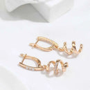 Natural Zircon Geometry Rotate Earrings