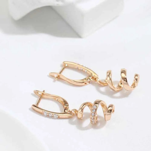Natural Zircon Geometry Rotate Earrings