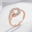 Pavé Circle Swirl Rose Gold Statement Ring