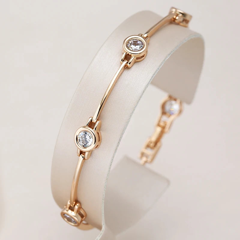 Simple Rose Gold Gemstone Bracelet