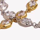 Hammered Link Crystal Bracelet - SEIYI
