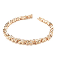 Rose Gold Zircon Pave Link Bracelet