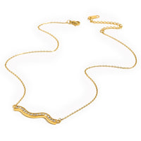 Pavé Wave Bar Necklace