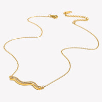 Pavé Wave Bar Necklace