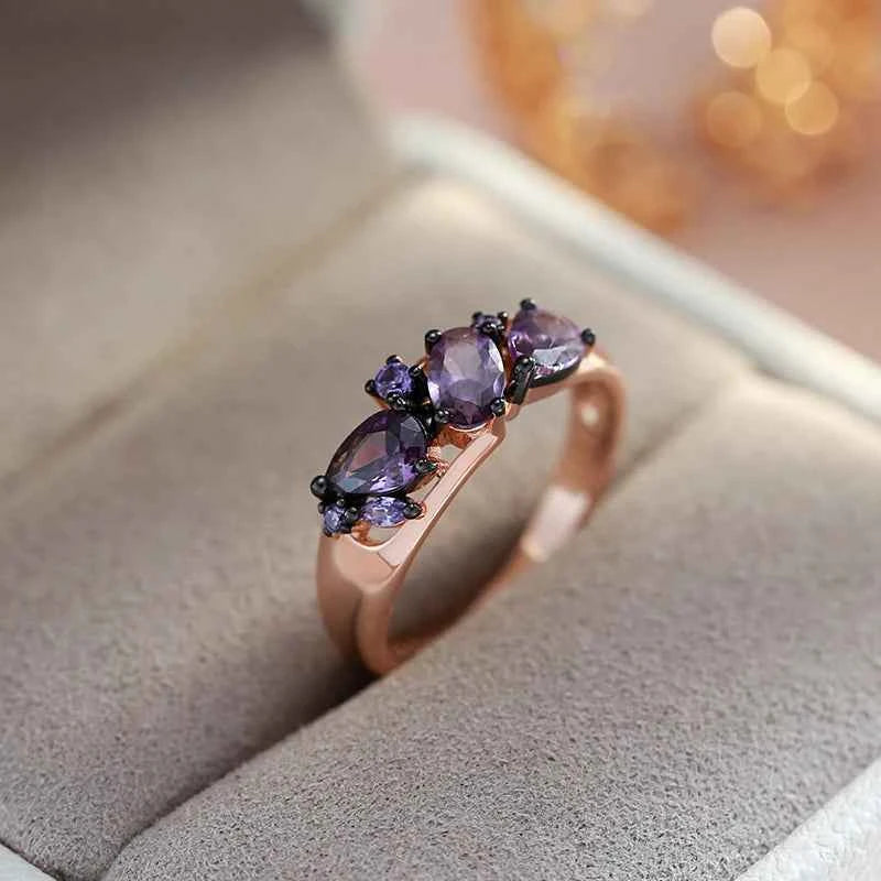 Luxury Purple Natural Zircon Ring