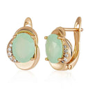 Rose Gold Green Fine Gemstone Earrings