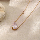 Dual Teardrop Crystal Necklace - SEIYI