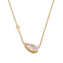 Dual Teardrop Crystal Necklace - SEIYI