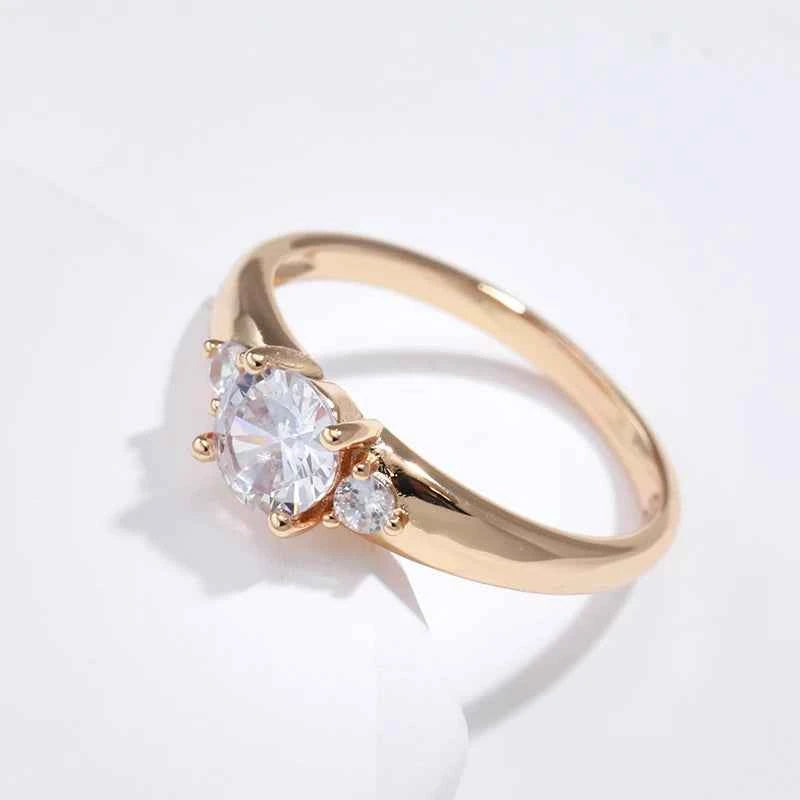 Three-Stone White Zircon Promise Ring