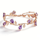 Purple Floral Branch Statement Bracelet - SEIYI