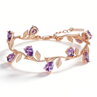 Purple Floral Branch Statement Bracelet