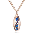 Shiny Rhombus Blue Gemstone Pendant Necklace