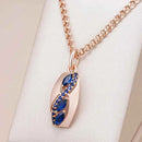 Shiny Rhombus Blue Gemstone Pendant Necklace