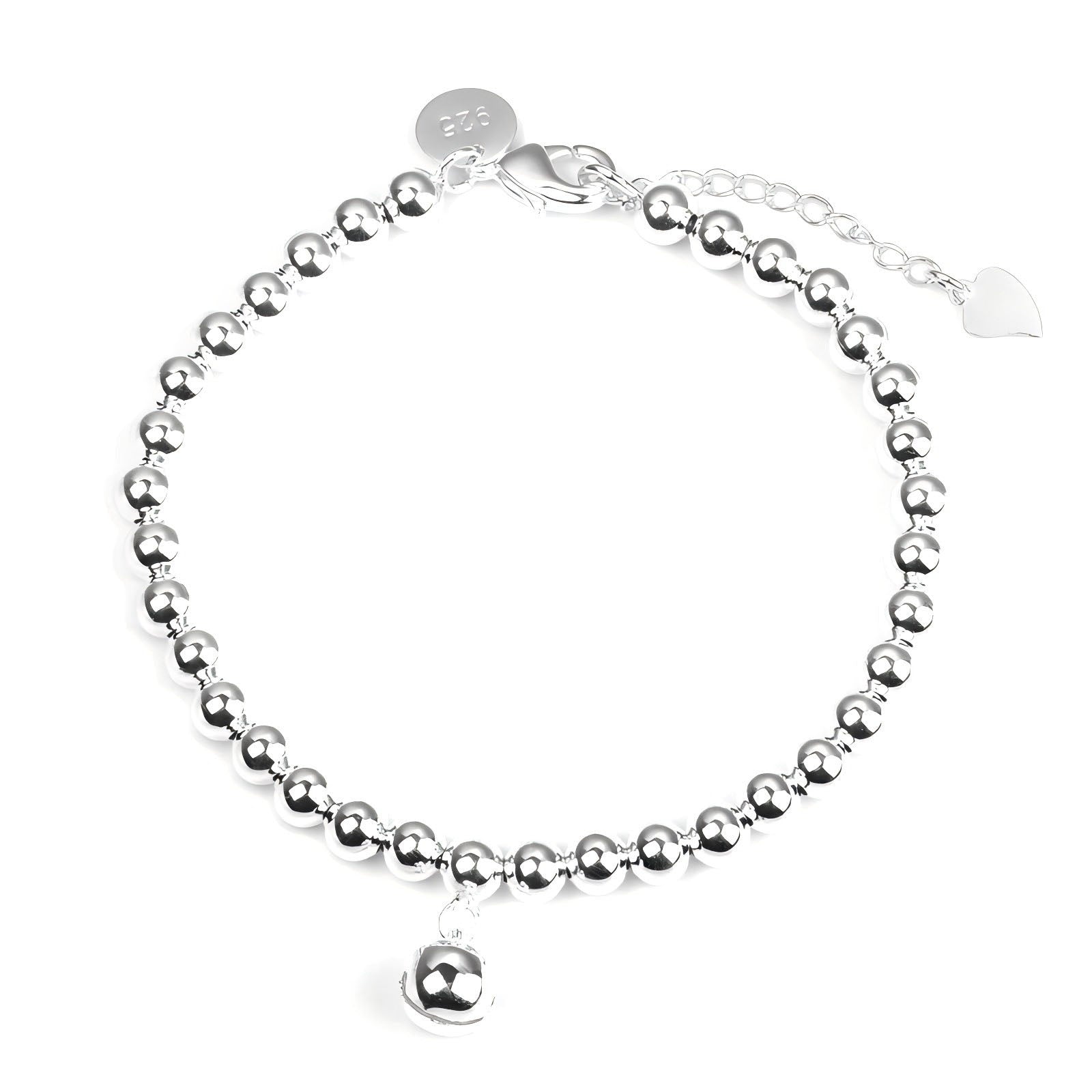 Silver Color Beads Silver Bracelet For Women