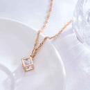 Simple Hollow Square Pendant Necklace