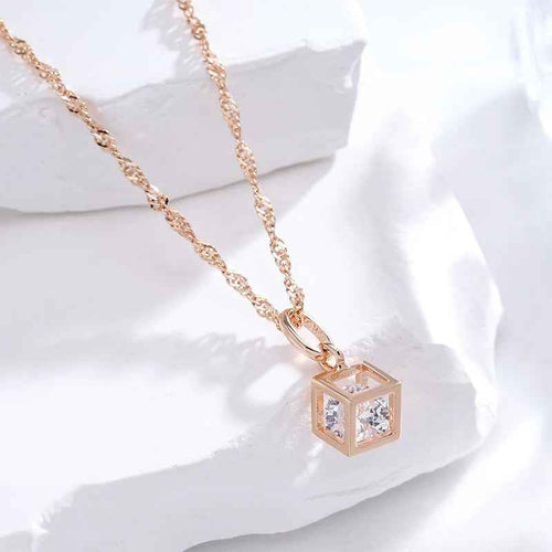 Simple Hollow Square Pendant Necklace