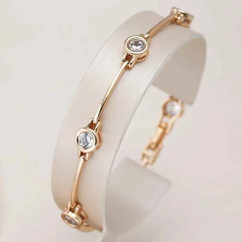 Simple Rose Gold Gemstone Bracelet