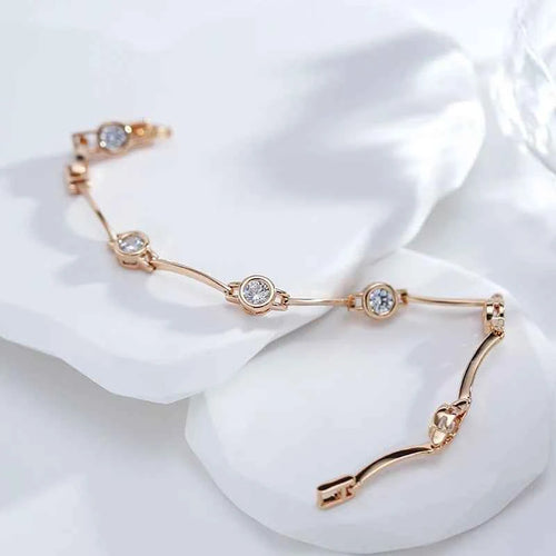 Simple Rose Gold Gemstone Bracelet