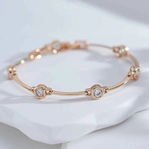 Simple Rose Gold Gemstone Bracelet