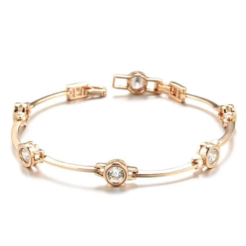 Simple Rose Gold Gemstone Bracelet