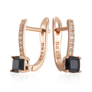Square Black Gemstone Earrings