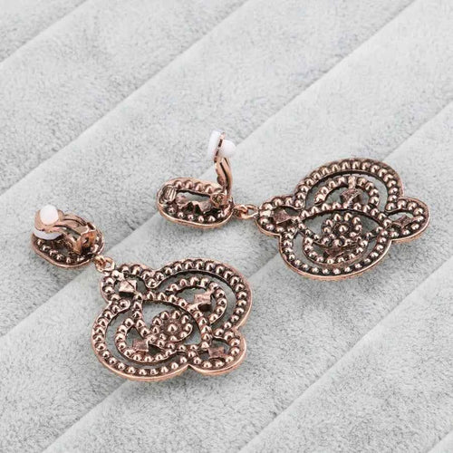 Turkish Style Antique Gold Color Mosaic Big Pendant Earrings