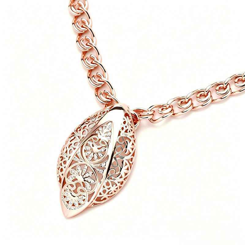 Unusual Hyperbole Hollow Flower Big Pendant Necklaces