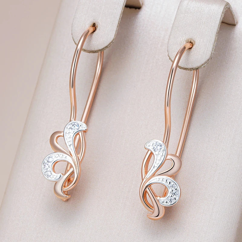 Vintage Shiny Gemstone Flower Long Drop Earrings