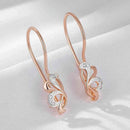 Vintage Shiny Gemstone Flower Long Drop Earrings