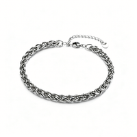 Cuban Chain Anklets for Men Stainless Steel Wheat Curb Link Anklet Chain