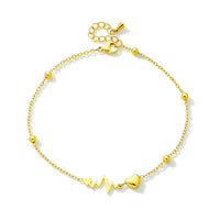 Electrocardiogram Shape Pendant Anklet